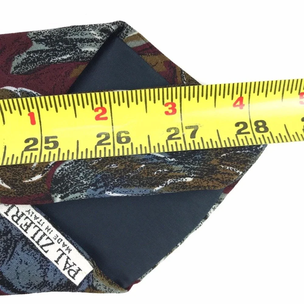 PAL ZILERI Tie Vintage Multicolor Abstract Plant 100% Silk Necktie Made In Italy